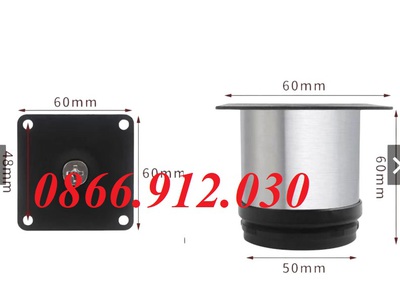 Chân inox phi 50 có tăng chỉnh 60mm đến 200mm 3