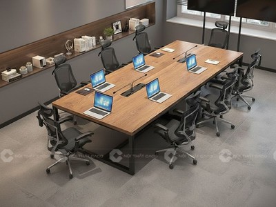 Bàn Họp Gỗ MDF Phủ Melamine Thiết Kế Chữ Nhật Cho 8 Người 1