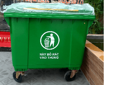 Xe gom rác 660 lít dung tích lớn phục vụ vận chuyển và gom rác đô thị 0