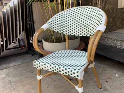 Ghế cafe mây nhựa khung nhôm 6