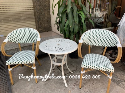 Ghế cafe mây nhựa khung nhôm 7