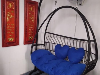 Xích đu đôi nhựa giả mây 4