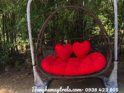 Xích đu đôi nhựa giả mây 0