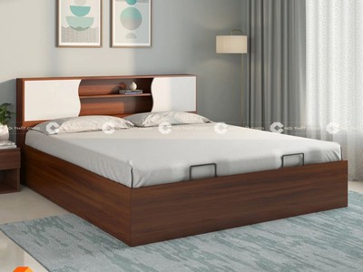 Giường Ngủ Gỗ Công Nghiệp Có Kệ Trang Trí Sản Xuất Theo Yêu Cầu 0