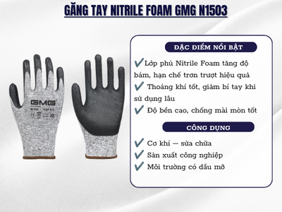 Găng Tay Nitrile Foam GMG N1503 0