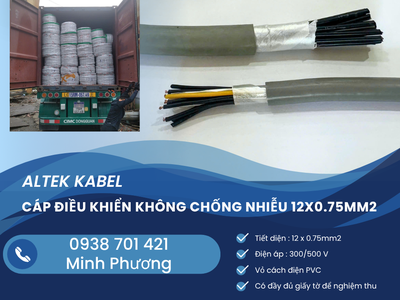 Cáp điều khiển không lưới chống nhiễu 12x0.75mm2 giá tốt Hà Nội, Hải Phòng, Bắc Ninh 0