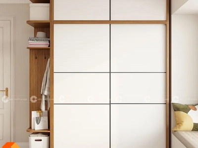 Tủ Áo MDF Cửa Lùa Phong Cách Nhật Hiện Đại - TAL025 2