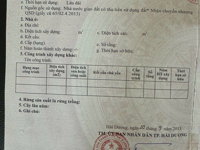 Bán đất mặt phố Nguyễn Trác Luân, ph Phạm Ngũ Lão, TP HD, 80.7m2, mt 4m, 4.x tỷ, trung tâm 2
