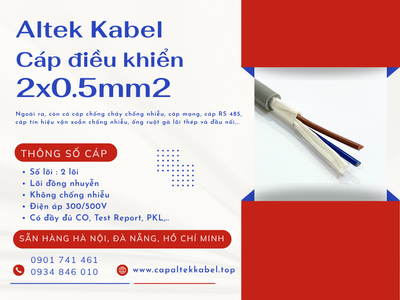Cáp điều khiển 2x0.5 Altek Kabel chính hãng tại Hà Nội, Đà Nẵng, HCM 1