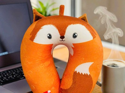 Gối kê cổ chữ U du lịch hạt xốp in hoạt hình vui nhộn siêu cute 1