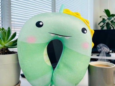 Gối kê cổ chữ U du lịch hạt xốp in hoạt hình vui nhộn siêu cute 6