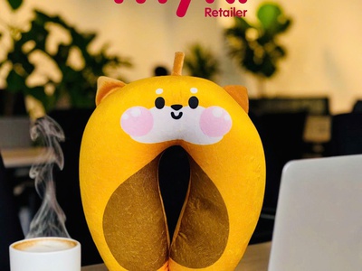 Gối kê cổ chữ U du lịch hạt xốp in hoạt hình vui nhộn siêu cute 8