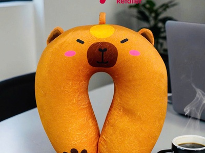 Gối kê cổ chữ U du lịch hạt xốp in hoạt hình vui nhộn siêu cute 13