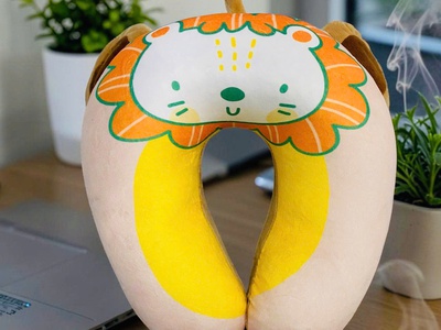Gối kê cổ chữ U du lịch hạt xốp in hoạt hình vui nhộn siêu cute 14