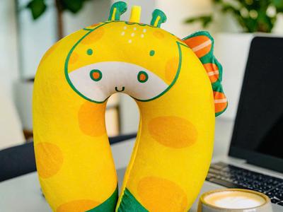 Gối kê cổ chữ U du lịch hạt xốp in hoạt hình vui nhộn siêu cute 16