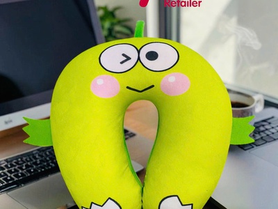 Gối kê cổ chữ U du lịch hạt xốp in hoạt hình vui nhộn siêu cute 17