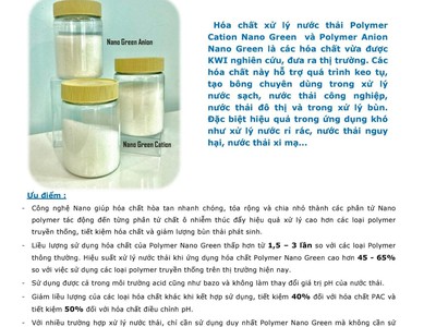 GREE - Polymer Nano Green Cation Trong Xử Lý Nước Thải Và Quá Trình Ép Bùn Chỉ 40.000đ/1kg 0