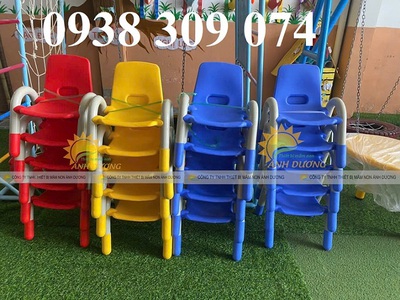 Ghế nhựa mầm non,ghế gỗ mầm non,ghế nhựa có tay vịn nhà trẻ 3