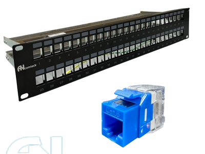 Phân phối Patch panel 48 cổng Cat6 UTP 2U mã ACT-48S2U, ACT-JK28-C6-US chính hãng ANCOMTECK 1
