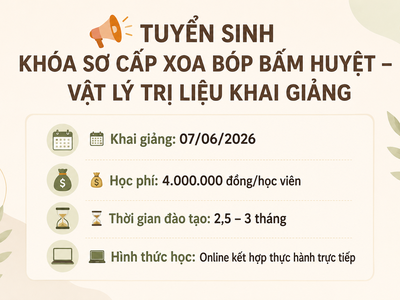 Tuyển sinh khóa Xoa Bóp Bấm Huyệt - Vật lý trị liệu 0