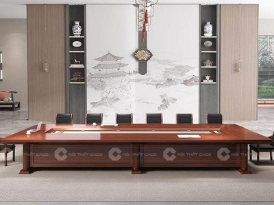 Bàn Họp Gỗ Tự Nhiên Lớn Sang Trọng Cho Phòng Họp Cao Cấp 1