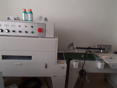 Máy cắt dán và rút màng co POF cho hộp, máy đóng gói màng co POF 0