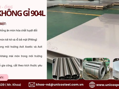 Thép không gỉ 904L:  Khắc tinh  của axit mạnh   Giải pháp siêu inox tối thượng cho các hệ thống CN 0