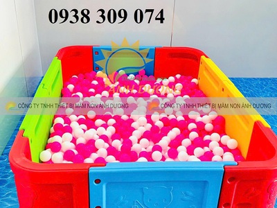 Nhà banh nhựa lắp ráp trẻ em, quây bóng nhựa mầm non 2