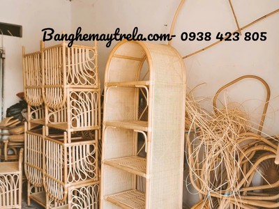 Kệ mây tự nhiên- Kệ sách báo mây tre 0