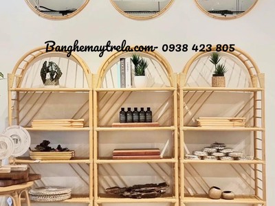 Kệ mây tự nhiên- Kệ sách báo mây tre 6