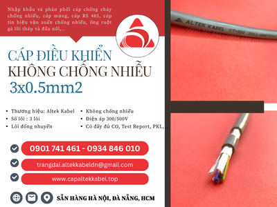 Cáp điều khiển Altek Kabel 3x0.5 không lưới chống nhiễu cho thang máy 1