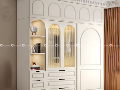 Tủ Quần Áo Gỗ Tự Nhiên Tích Hợp Bàn Hiện Đại - TATN026 1