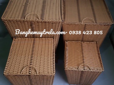Giỏ vuông mây nhựa đựng đồ giá rẻ 1