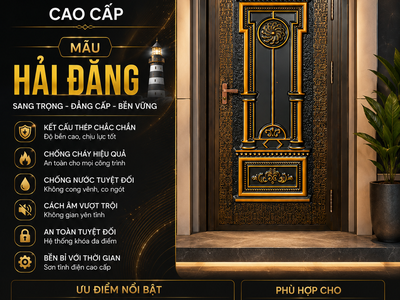 Cửa thép Clasic 5D cao cấp Mẫu hải đăng 0