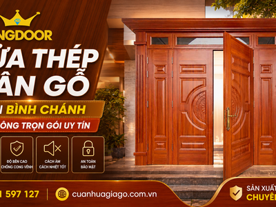 Cửa Thép Vân Gỗ Tại Bình Chánh Thi Công Trọn Gói Uy Tín 0