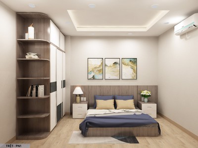 Combo Giường Tủ Phòng Ngủ Hiện Đại Tone Gỗ Trắng 0