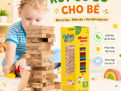 Đồ Chơi Rút Gỗ Cho Bé 54 Thanh Kèm Xúc Xắc Số 51DDG 0