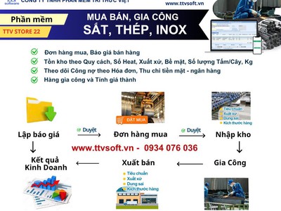 Phần mềm quản lý mua bán kho Sắt Thép Inox 0