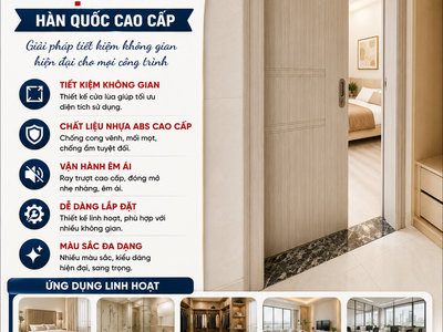 Cửa lùa nhựa ABS Hàn Quốc giải pháp tiết kiệm không gian hiện đại 0
