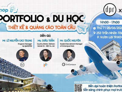 DpiCENTER - Workshop : PORTFOLIO Du học ngành thiết kế Quảng cáo toàn cầu 0