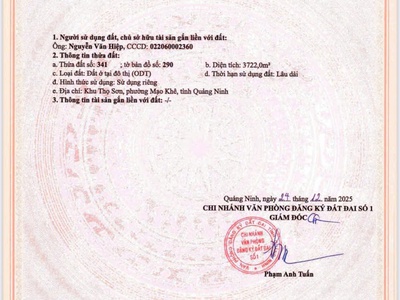 Bán lô đất thọ sơn, mạo khê, đông triều, quảng ninh. 1