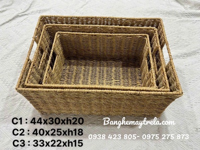 Rương chữ nhật đựng đồ mây tre đan 6