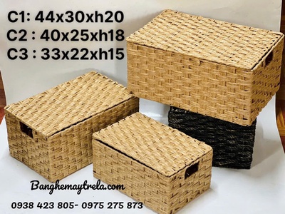 Rương chữ nhật đựng đồ mây tre đan 7