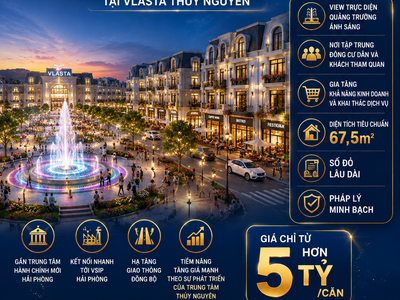 Nhà Phố Vlasta Thủy Nguyên View Quảng Trường Trung Tâm   Tâm Điểm Kinh Doanh Mới 0
