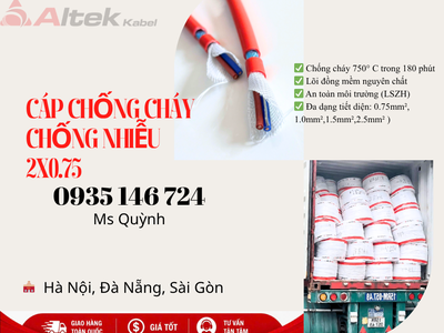 Cáp chống cháy chống nhiễu Atek Kabel 2x0.75 có giấy kiểm định 1