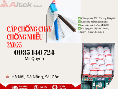 Cáp chống cháy chống nhiễu Atek Kabel 2x0.75 có giấy kiểm định 0