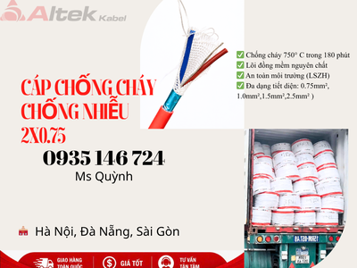 Cáp chống cháy chống nhiễu Atek Kabel 2x0.75 có giấy kiểm định 2
