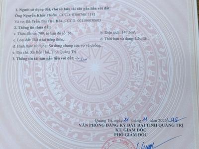Chính chủ bán đất biển trung giang quảng trị 2