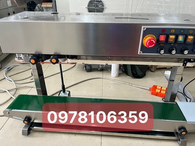 Máy hàn miệng túi PE liên tục cho túi có dịch nước, máy ép bao nilong, máy hàn túi 0