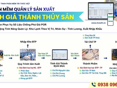 Phần mềm kế toán, tính giá thành chế biến thủy sản 0
